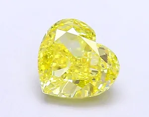 1.4ct HEART Fancy Vivid Yellow VVS2 Coloured Lab diamond