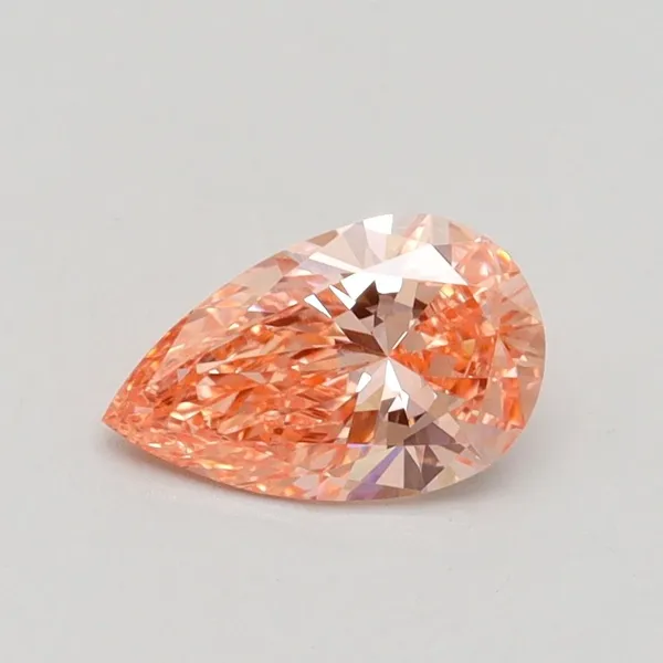 0.68ct PEAR Fancy Intense Pink VS1 Coloured Lab diamond