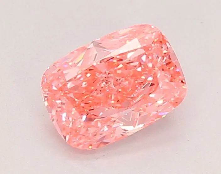 1.09ct CUSHION Fancy Vivid Pink VS1 Coloured Lab diamond