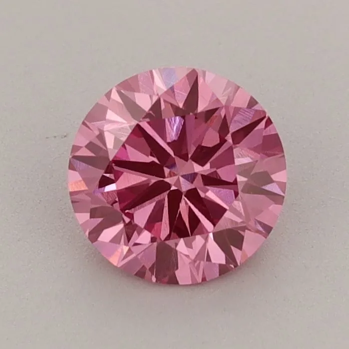 0.82ct ROUND Fancy Vivid Pink VS1 Coloured Lab diamond