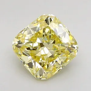 1.3ct CUSHION Fancy Yellow VS1 Coloured Lab diamond