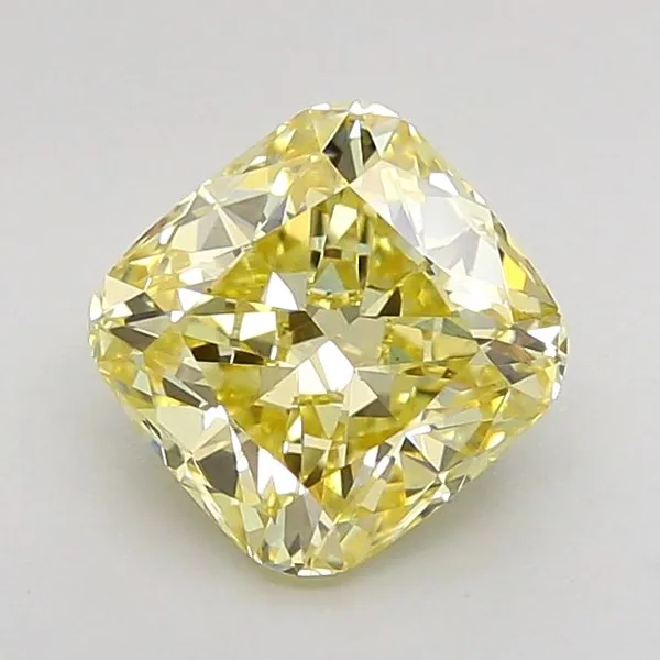 1.3ct CUSHION Fancy Yellow VS1 Coloured Lab diamond