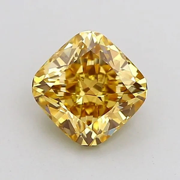 1.2ct CUSHION Fancy Intense Yellow VS2 Coloured Lab diamond