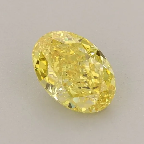 0.74ct OVAL Fancy Vivid Yellow VVS2 Coloured Lab diamond