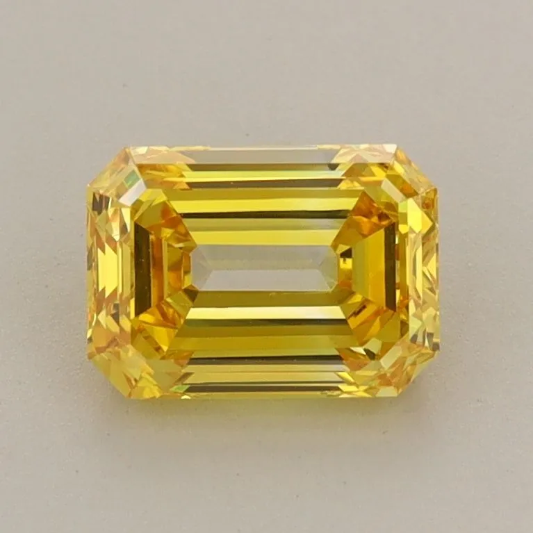 1.16ct EMERALD Fancy Vivid Yellow VVS2 Coloured Lab diamond
