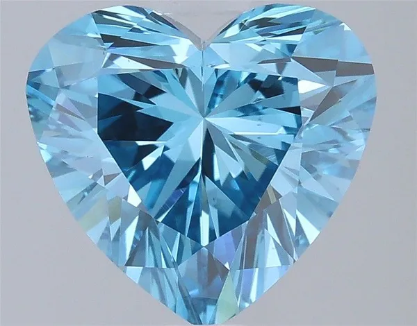 1.5ct HEART Fancy Vivid Blue VS2 Coloured Lab diamond