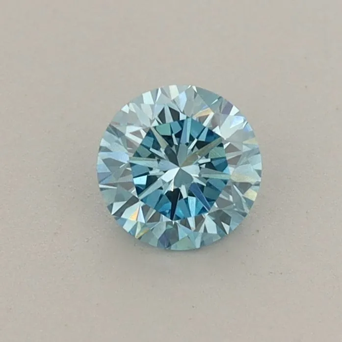 0.39ct ROUND Fancy Vivid Blue SI1 Coloured Lab diamond