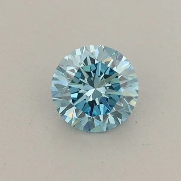0.39ct ROUND Fancy Vivid Blue SI1 Coloured Lab diamond