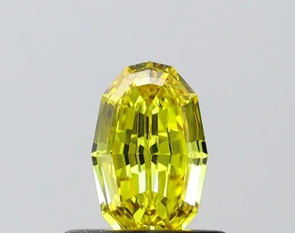 0.5ct OVAL Fancy Vivid Yellow VVS1 Coloured Lab diamond
