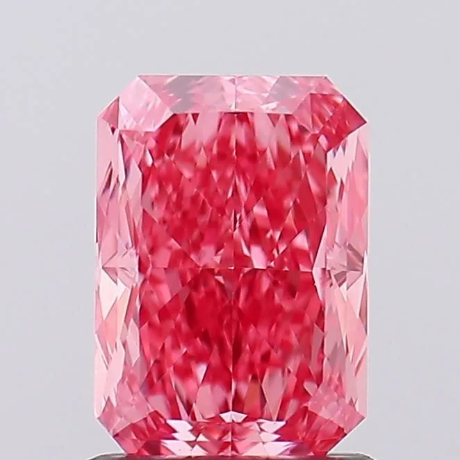 1.28ct RADIANT Fancy Vivid Pink VVS2 Coloured Lab diamond