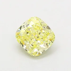 0.88ct CUSHION Fancy Light Yellow VS1 Coloured Lab diamond