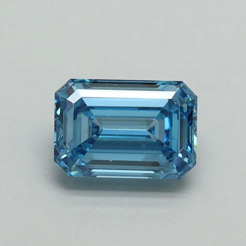 1.02ct EMERALD Fancy Vivid Blue VS1 Coloured Lab diamond