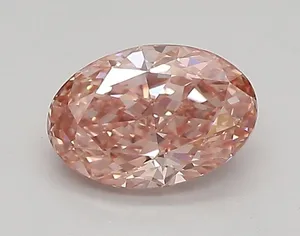 0.86ct OVAL Fancy Vivid Pink VVS1 Coloured Lab diamond