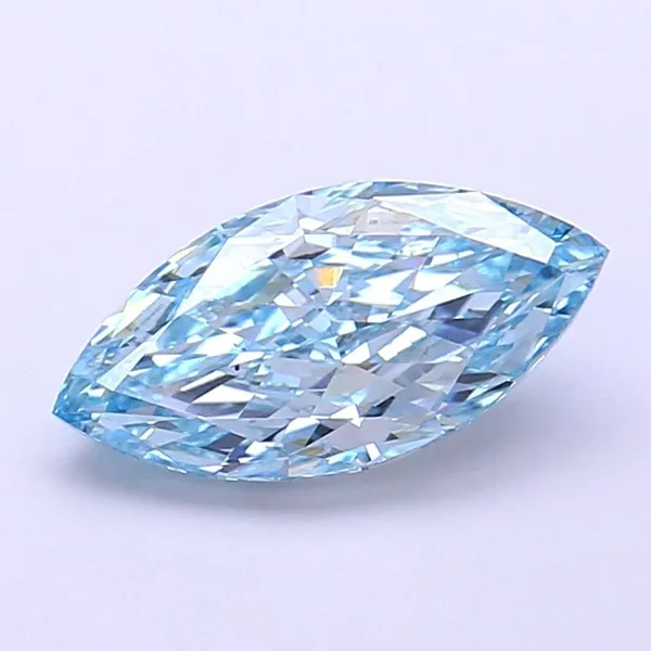 1.49ct MARQUISE Fancy Vivid Blue VS2 Coloured Lab diamond