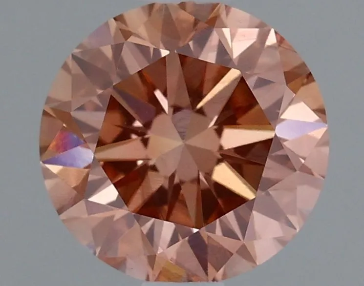 1.00ct ROUND Fancy Intense Brown Pink VS1 Coloured Lab diamond