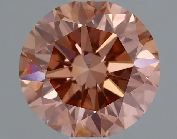 1ct ROUND Fancy Intense Brown Pink VS1 Coloured Lab diamond