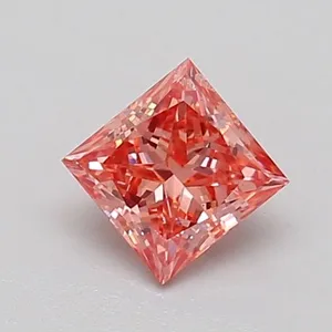 0.57ct PRINCESS Fancy Vivid Pink SI1 Coloured Lab diamond