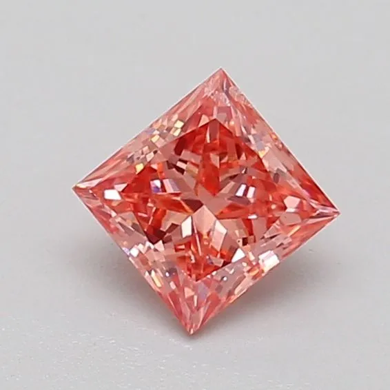 0.57ct PRINCESS Fancy Vivid Pink SI1 Coloured Lab diamond