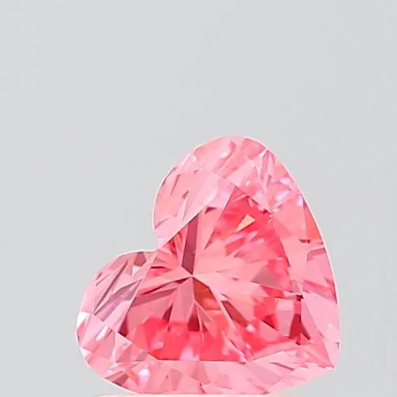 0.97ct HEART Fancy Vivid Pink VS1 Coloured Lab diamond