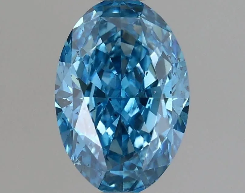 1.19ct OVAL Fancy Vivid Blue SI1 Coloured Lab diamond