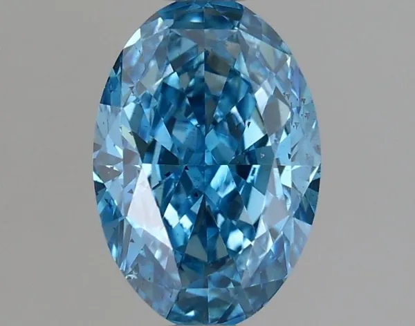 1.19ct OVAL Fancy Vivid Blue SI1 Coloured Lab diamond