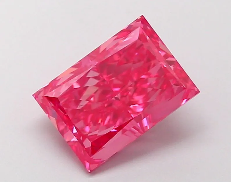 2.19ct PRINCESS Fancy Vivid Pink VS1 Coloured Lab diamond