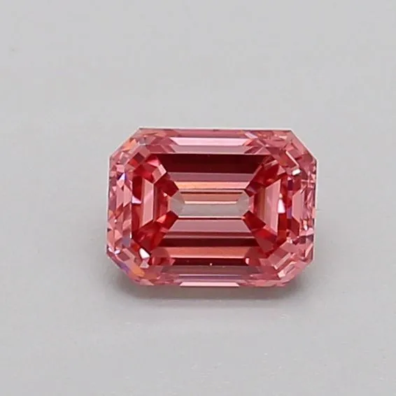 0.45ct EMERALD Fancy Vivid Pink VS1 Coloured Lab diamond