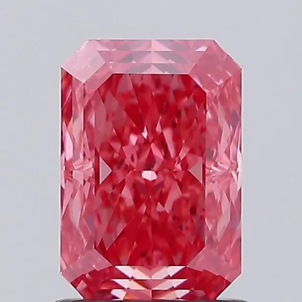 1.11ct RADIANT Fancy Vivid Pink VVS2 Coloured Lab diamond