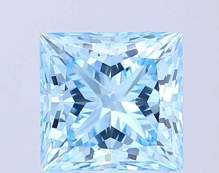 4.03ct PRINCESS Fancy Intense Blue VVS2 Coloured Lab diamond