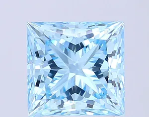 4.03ct PRINCESS Fancy Intense Blue VVS2 Coloured Lab diamond