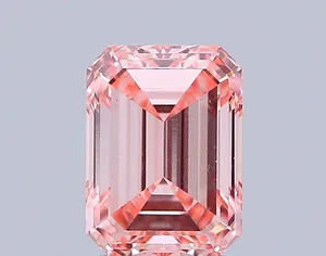 1.63ct EMERALD Fancy Vivid Pink VS1 Coloured Lab diamond