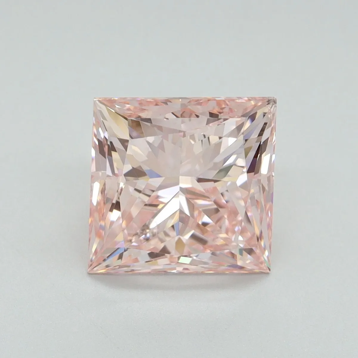 4.02ct PRINCESS Fancy Intense Pink VS2 Coloured Lab diamond