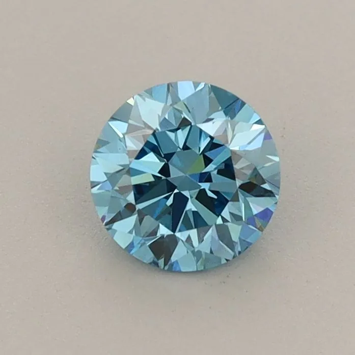 0.56ct ROUND Fancy Vivid Blue VVS2 Coloured Lab diamond