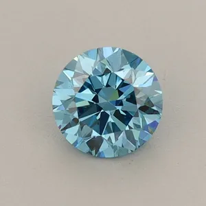 0.56ct ROUND Fancy Vivid Blue VVS2 Coloured Lab diamond