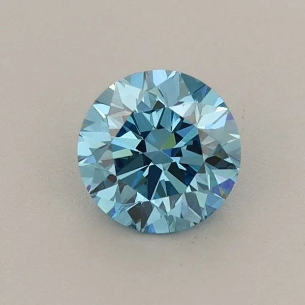 0.56ct ROUND Fancy Vivid Blue VVS2 Coloured Lab diamond