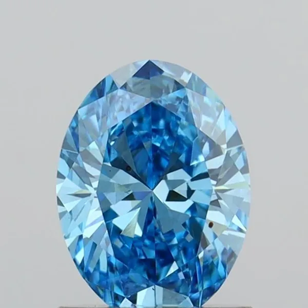 1.09ct OVAL Fancy Vivid Blue VS1 Coloured Lab diamond