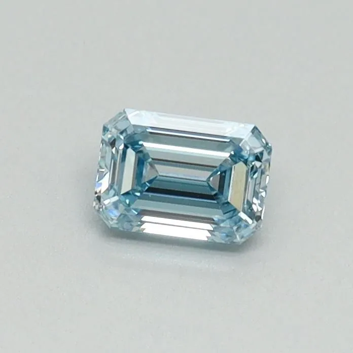 0.31ct EMERALD Fancy Intense Blue VS2 Coloured Lab diamond