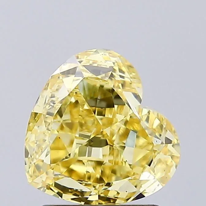 1.71ct HEART Fancy Intense Yellow VS2 Coloured Lab diamond