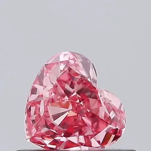 0.44ct HEART Fancy Vivid Pink VVS2 Coloured Lab diamond