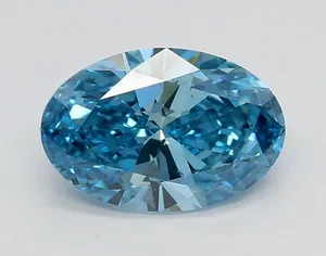 1.01ct OVAL Fancy Vivid Blue VS2 Coloured Lab diamond