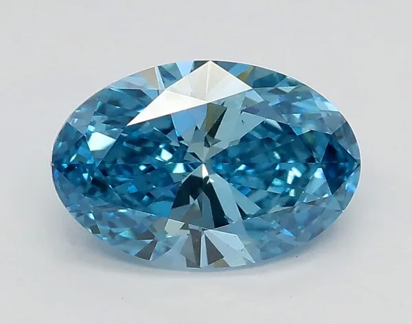 1.01ct OVAL Fancy Vivid Blue VS2 Coloured Lab diamond