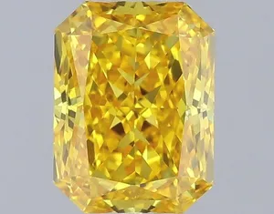 0.47ct RADIANT Fancy Vivid Yellow VVS2 Coloured Lab diamond