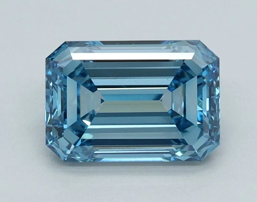 1.19ct EMERALD Fancy Vivid Blue VS1 Coloured Lab diamond