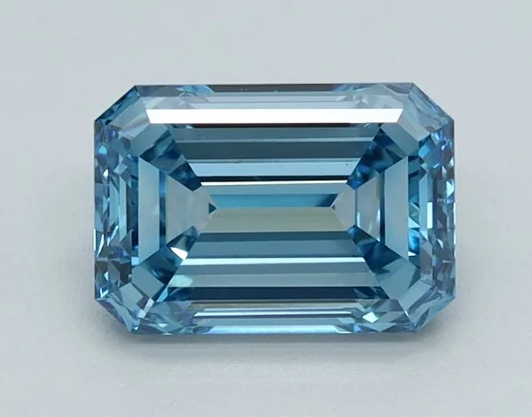 1.19ct EMERALD Fancy Vivid Blue VS1 Coloured Lab diamond