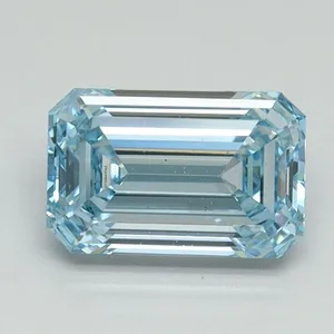 1.23ct EMERALD Fancy Intense Blue VS1 Coloured Lab diamond