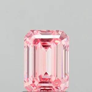 1.51ct EMERALD Fancy Intense Pink VS2 Coloured Lab diamond