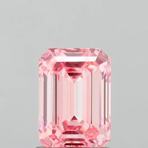 1.51ct EMERALD Fancy Intense Pink VS2 Coloured Lab diamond