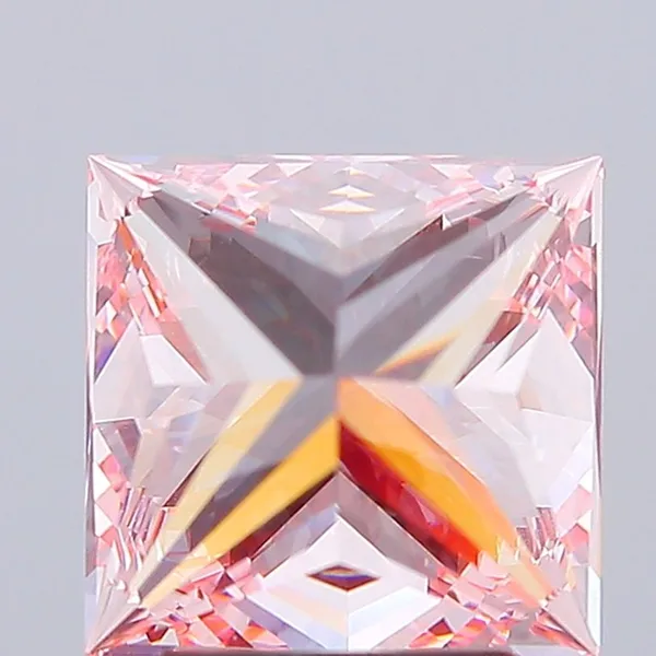 3.52ct PRINCESS Fancy Vivid Pink VVS2 Coloured Lab diamond