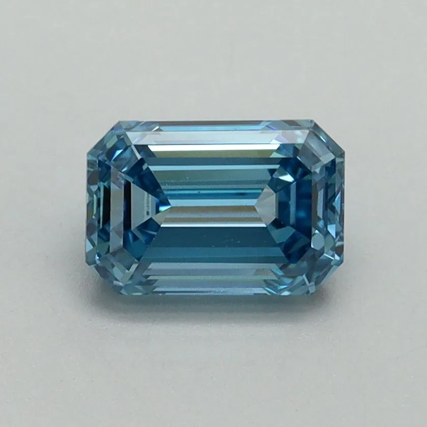 1.05ct EMERALD Fancy Vivid Blue VVS2 Coloured Lab diamond