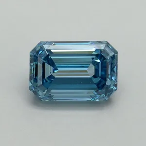 1.05ct EMERALD Fancy Vivid Blue VVS2 Coloured Lab diamond